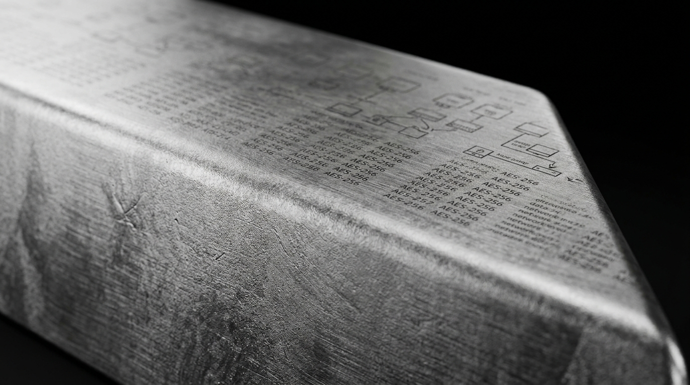 AES-256 encryption engraved in metal